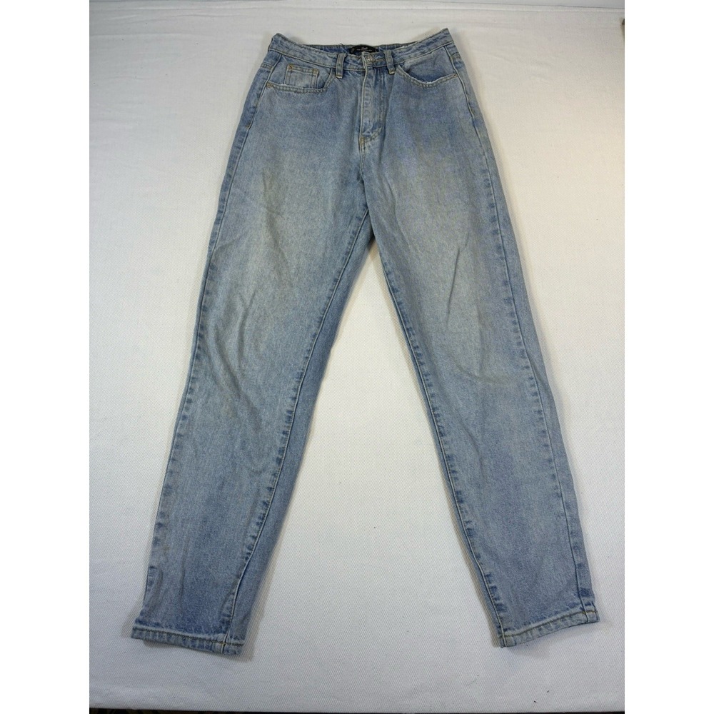 Missguided‎ Riot High Rise Mom Jeans Womens US 4 Blue Denim Light Wash